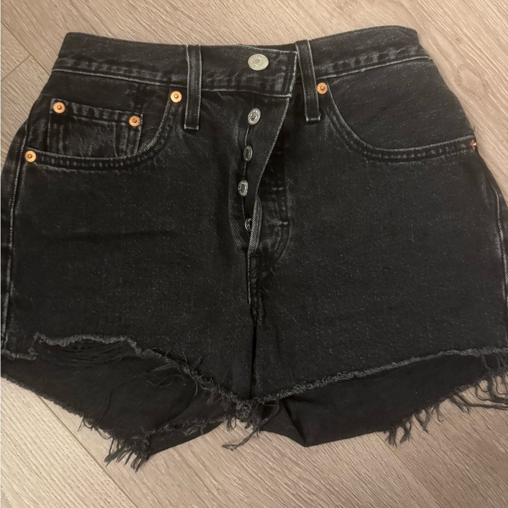 Levi’s black 501 denim shorts